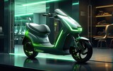 futuristic Sci-fi Electric scooter Concept retail store