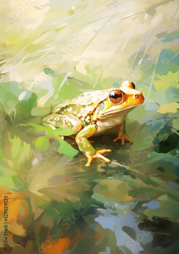 Frog on natural background