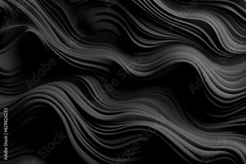 Abstract black background with wavy lines