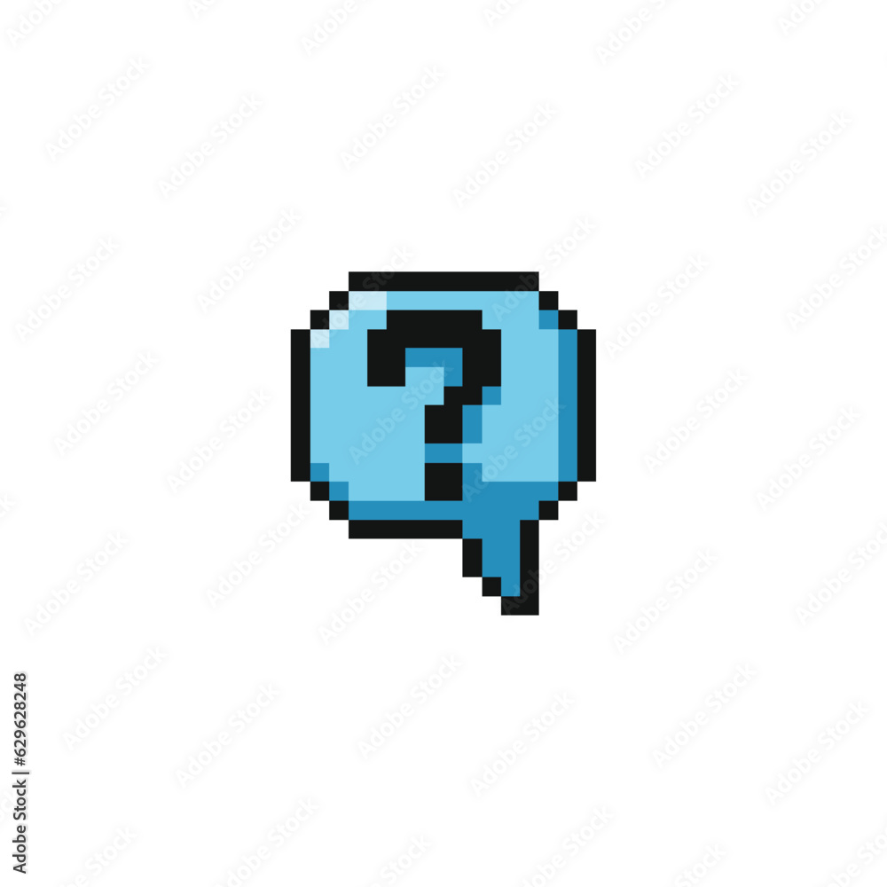 Fototapeta premium this is bubble chat icon in pixel art with blue color and white background ,this item good for presentations,stickers, icons, t shirt design,game asset,logo and your project