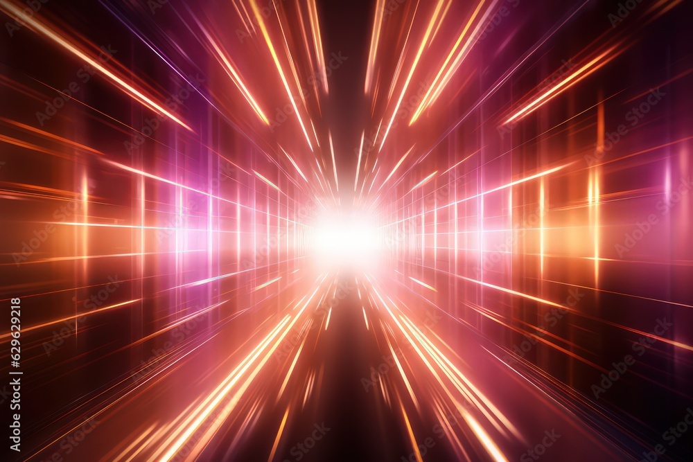 Abstract psychedelic futuristic dark background with dark magenta and blue light waves by Generative AI Abstract psychedelic futuristic dark background with dark magenta and blue light waves by Generative AI