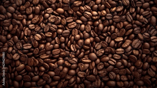 Closeup Roasted Coffee bean Top View
