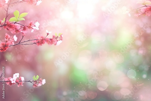 Pink Petal Radiance: Sunlit Spring Flowers in a Bright Hue (Generative AI)