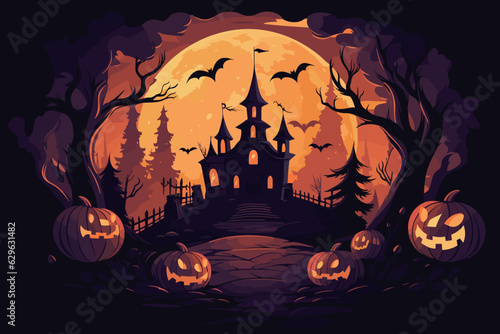 ハロウィンモチーフのベクターイラスト