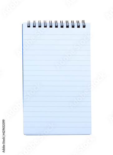 Blank empty notepad isolated on transparent background, PNG. 