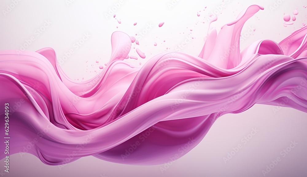 Generative AI, Flowing light pink, viva magenta smoke with splashes. Soft fluid banner, spring female mood, 3D effect, modern macro realistic abstract background illustration, ink in water effect Generative AI, Flowing light pink, viva magenta smoke with splashes. Soft fluid banner, spring female mood, 3D effect, modern macro realistic abstract background illustration, ink in water effect