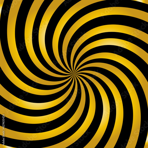 Spiral gold and black lines pattern © Bela Art