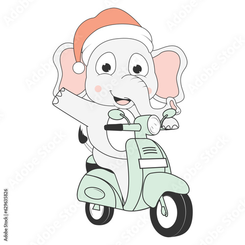 cute elephant cartoon ride motorcycle