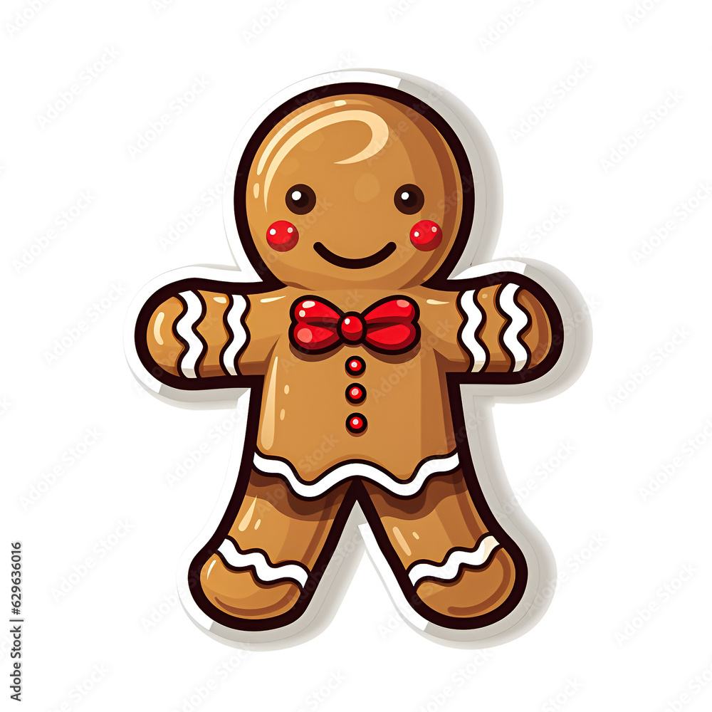 Obraz premium Gingerbread person isolated on white.