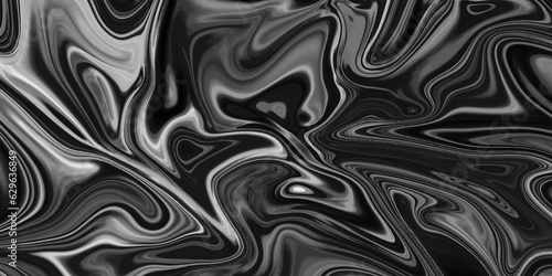 Abstract silver marble texture. Abstract black, gray marble background. Fancy liquify. Silver liquid texture. Silver metallic surface. Beautiful drawing with the divorces and wavy lines in gray tones.
