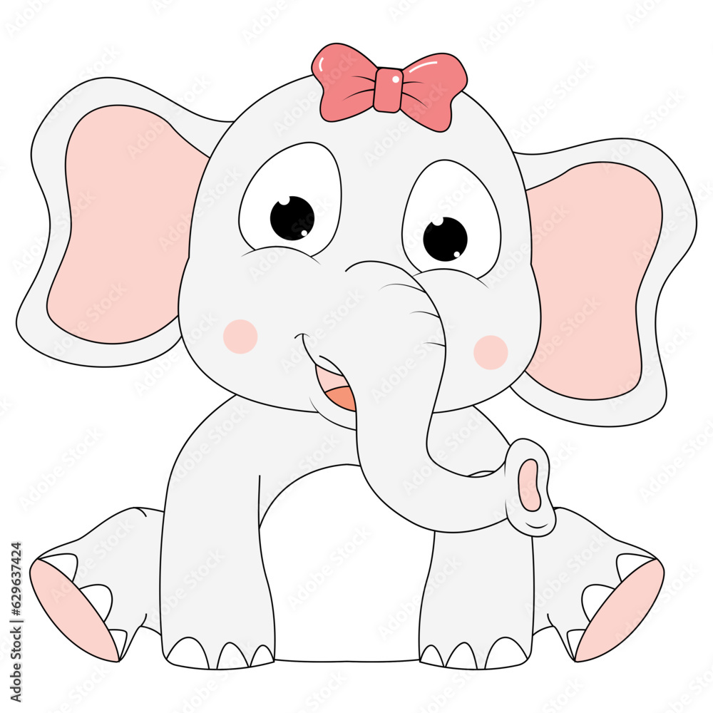 Obraz premium cute elephant animal cartoon