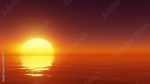sunset over the sea with the sun on the left side © Filip