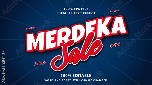 Merdeka Editable text effect 3d style