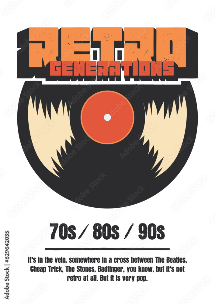 Obraz premium vinyl record player retro generation