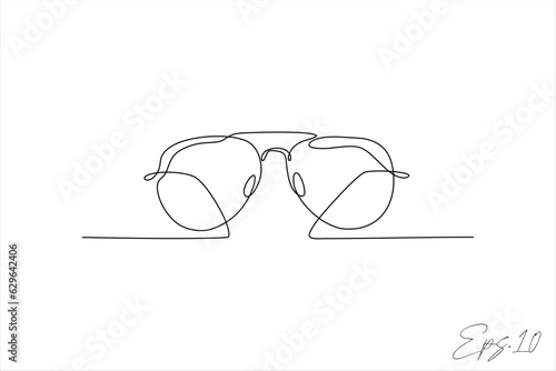 glasses continuous line vector illustration