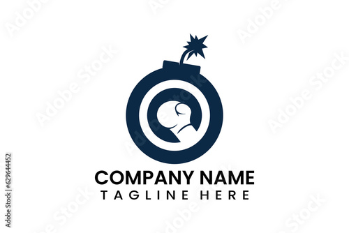 Flat vector bomb boxing sport logo modern style template