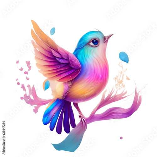 beautiful bird on the branch ai generative