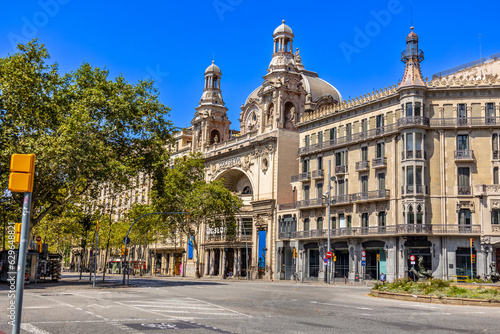 Barcelona city streets and historic buildings