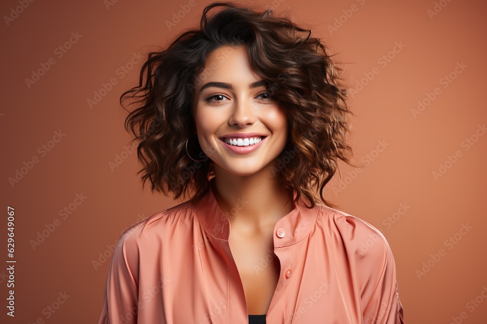cheerful girl in pink colors cheerful girl in pink colors