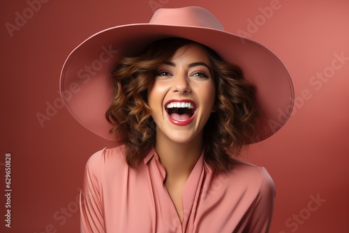 girl wearing pink smiling