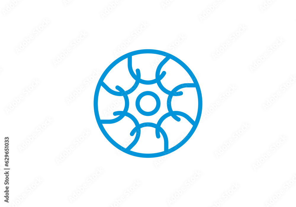 circle people logo design symbol vector illustration.
