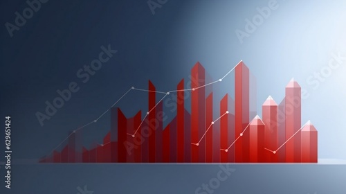 graph with red arrow and person