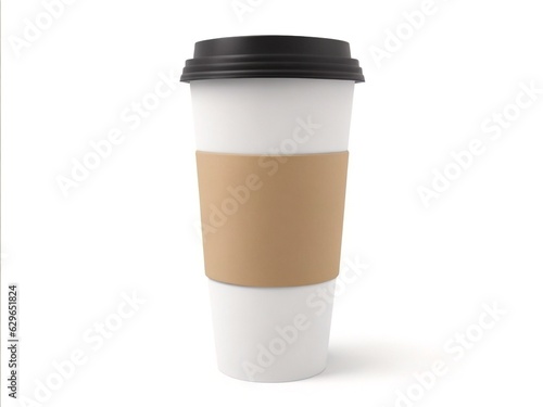 Blank take away coffee cup isolated on white background.