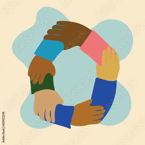 illustration of understanding hands forming a circle eps 10
