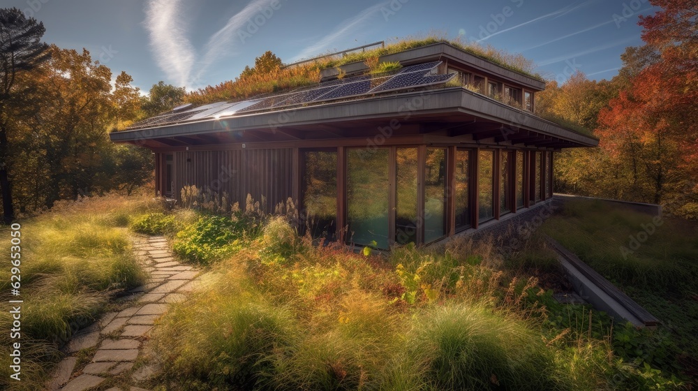 Captivating Blend of Natural Serenity: Exploring Architectural Marvels Amidst Picturesque Rural Landscapes, generative AI