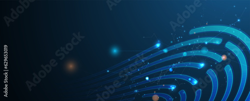 Abstract fingerprint technology business background. Circuit security style