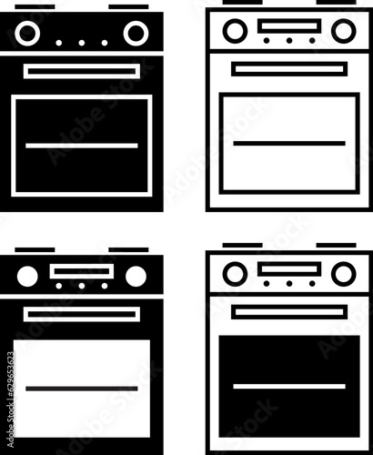 vector set of kitchen electric cookers