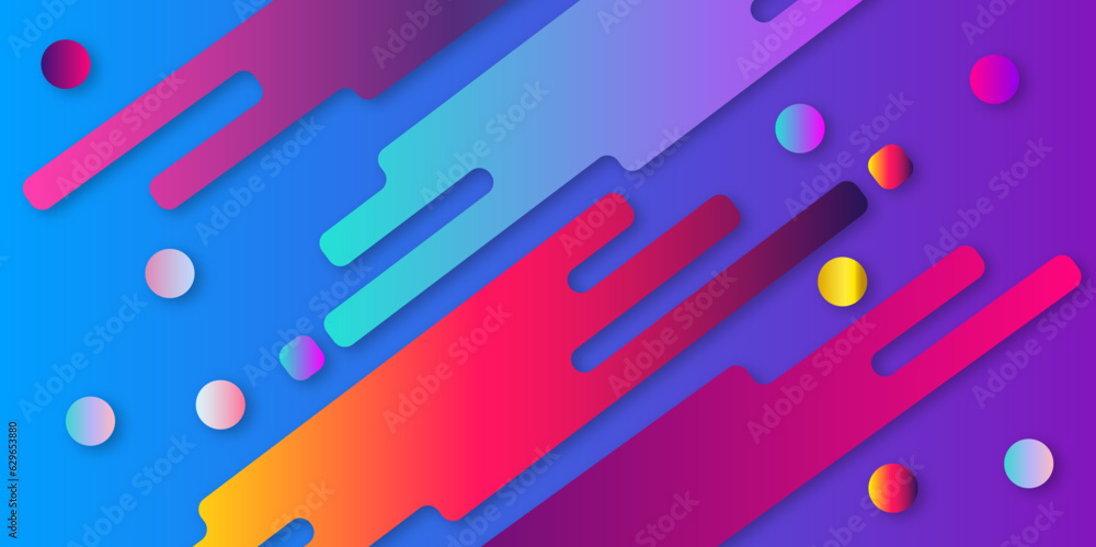 	
Abstract geometric background with diagonal shapes filled with vivid gradients. Colorfull abstract background.