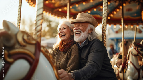 person riding a carousel