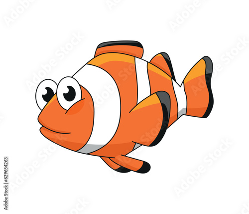 Clownfish. Wildlife cartoon illustration