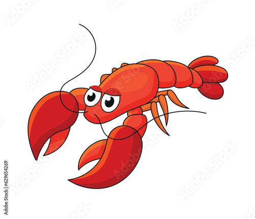 Lobster. Wildlife cartoon illustration
