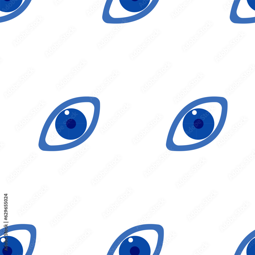Blue evil eye. Diagonal seamless pattern Blue evil eye. Diagonal seamless pattern