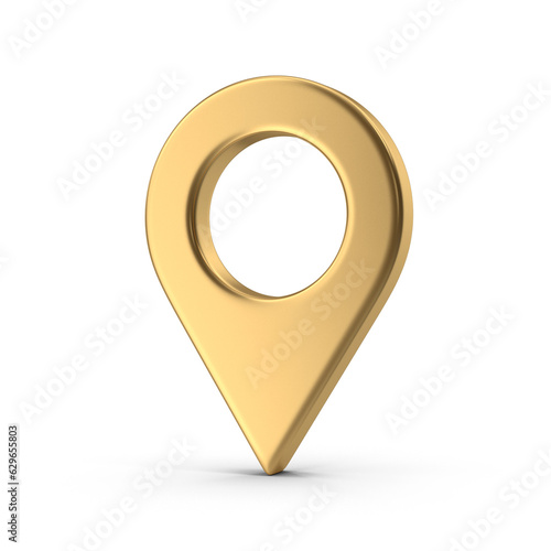 3D Map Pointer, Location Map Icon, Gold Texture, Gold location pin or navigation, Web location point, pointer, Gold Pointer Icon, Location symbol. Gps, travel, navigation, place position 3D Render