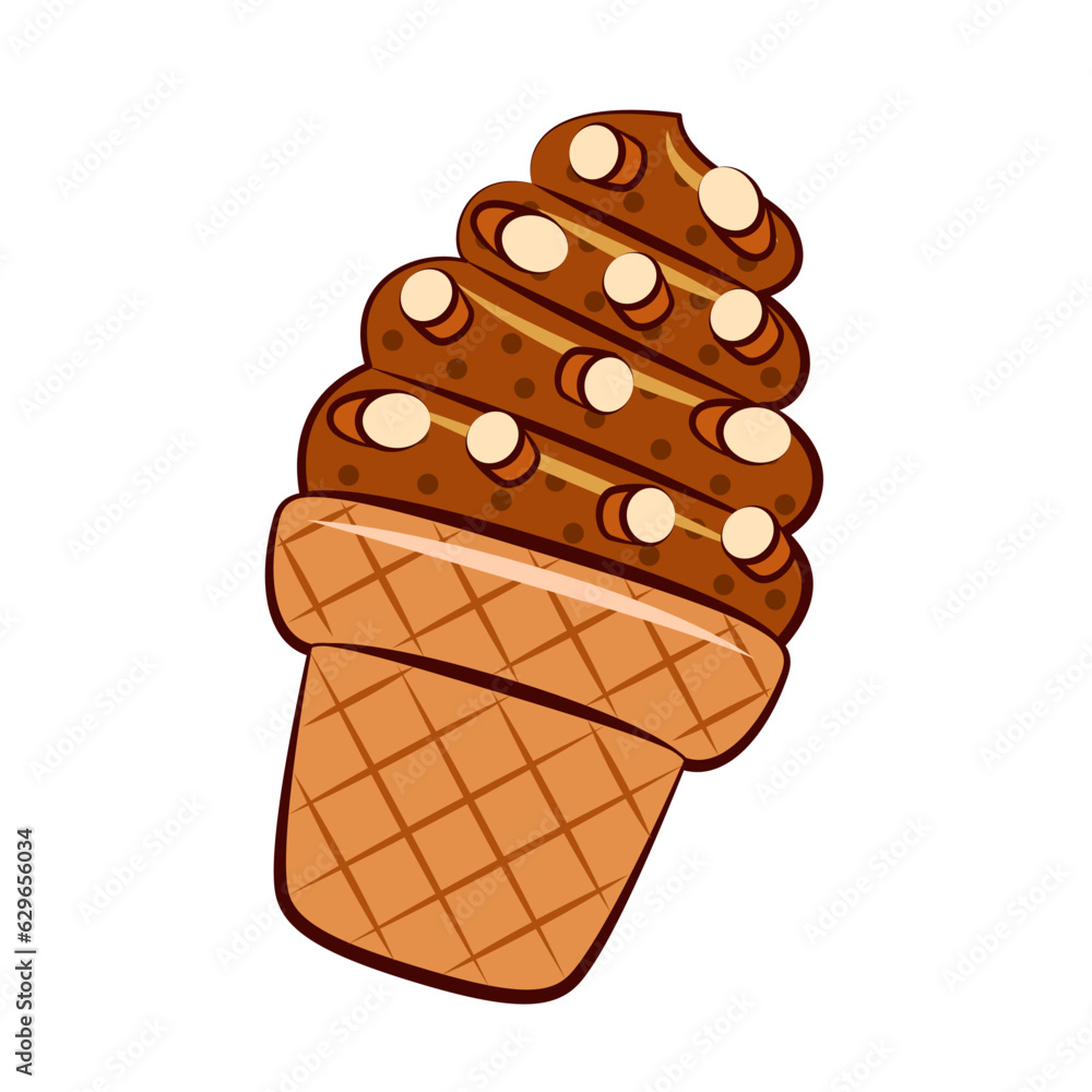 coffee almond ice cream vector illustration coffee almond ice cream vector illustration