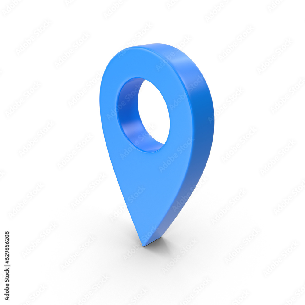 Blue Locator mark of map and location pin or navigation icon sign on white background with search concept. 3D rendering. Blue Locator mark of map and location pin or navigation icon sign on white background with search concept. 3D rendering.
