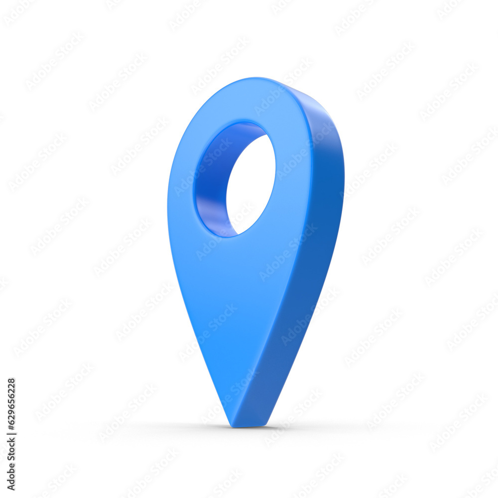 Blue Locator mark of map and location pin or navigation icon sign on white background with search concept. 3D rendering. Blue Locator mark of map and location pin or navigation icon sign on white background with search concept. 3D rendering.
