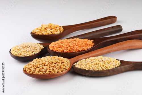Dals or pulses of India, staple food- Masoor daal, Urad dal, moong dal, toor daal, chana dal