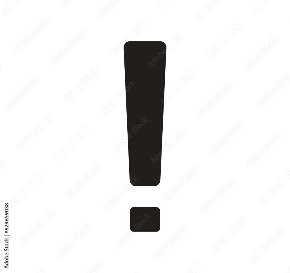 Exclamation mark on white background Exclamation mark on white background