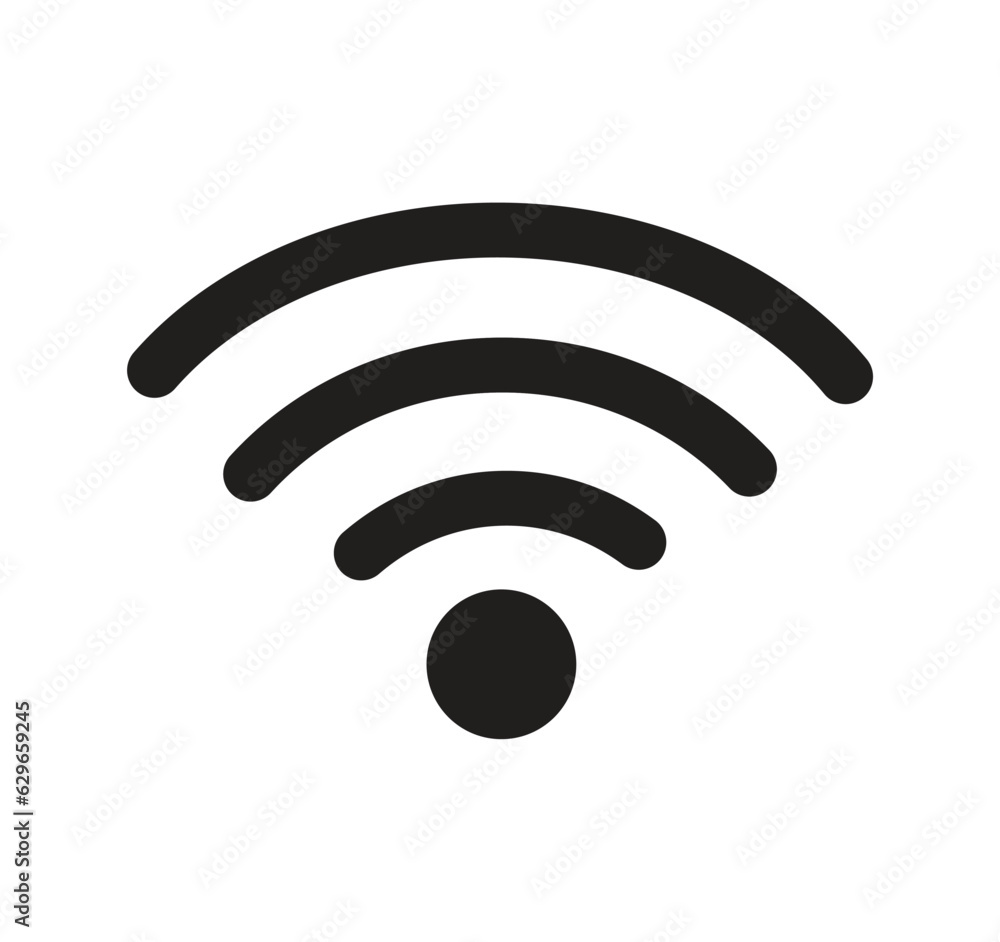 Wifi Icon black with white background isolated. Wifi Icon black with white background isolated.