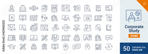 Corporate icons Pixel perfect. Book, files, work, ....