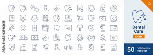Dental icons Pixel perfect. Dentist, implant, care, ....