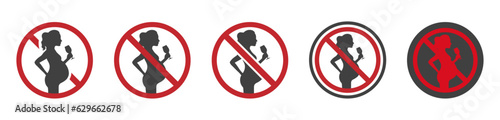 No alcohol during pregnancy vector signs