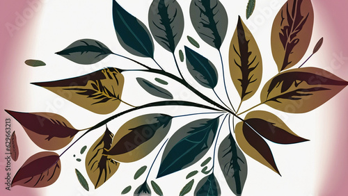 abstract leaves background created with Generative AI