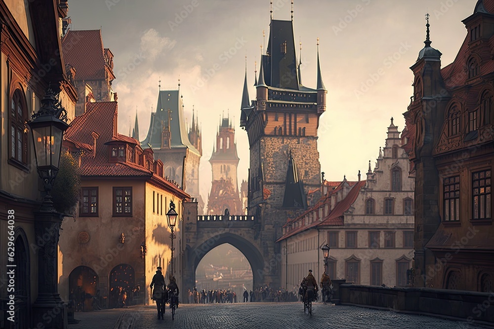 Old town of Prague - obrazy, fototapety, plakaty 