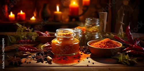 Fototapeta Naklejka Na Ścianę i Meble -  Color spice collection created with Generative AI technology 