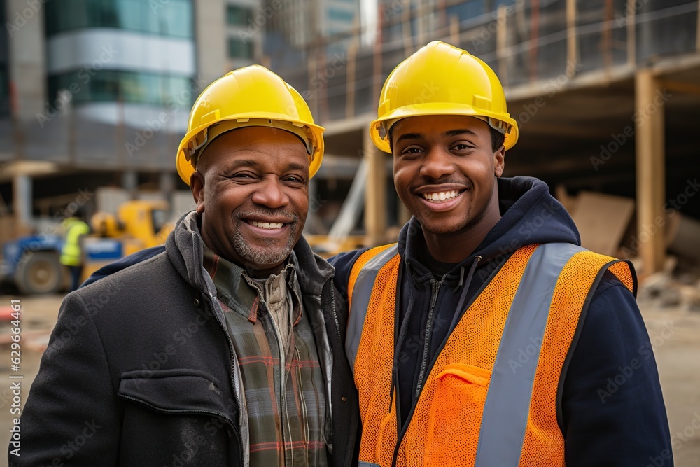 construction partners posing for the camera construction partners posing for the camera